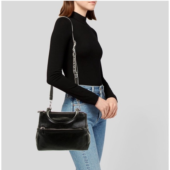 GIVENCHY Black Small Pandora Logo Strap Bag - Picture 2 of 9